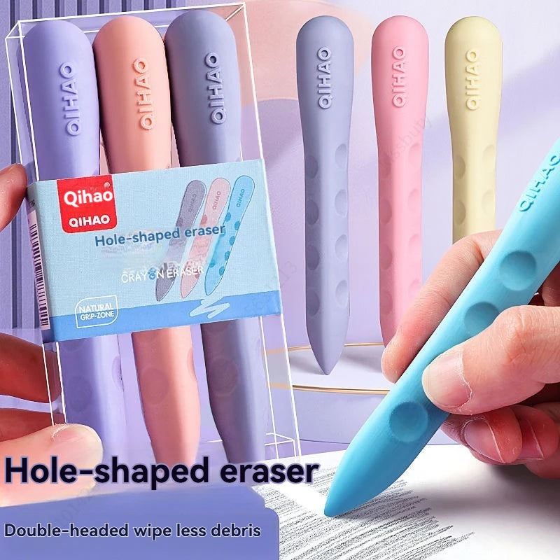 3/6Pcs Hole Eraser Pen No Dust No Crumbs Clean Eraser Cute Portable Eraser for Art Drawing Stationery Supplies Qme