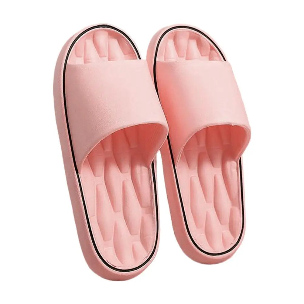 NEW Super Light Soft Slippers Simple Fashion Slides EVA Elastic Shoes Colorful Sneakers In Door Bathroom Flip Flops Qme 36-37 pink