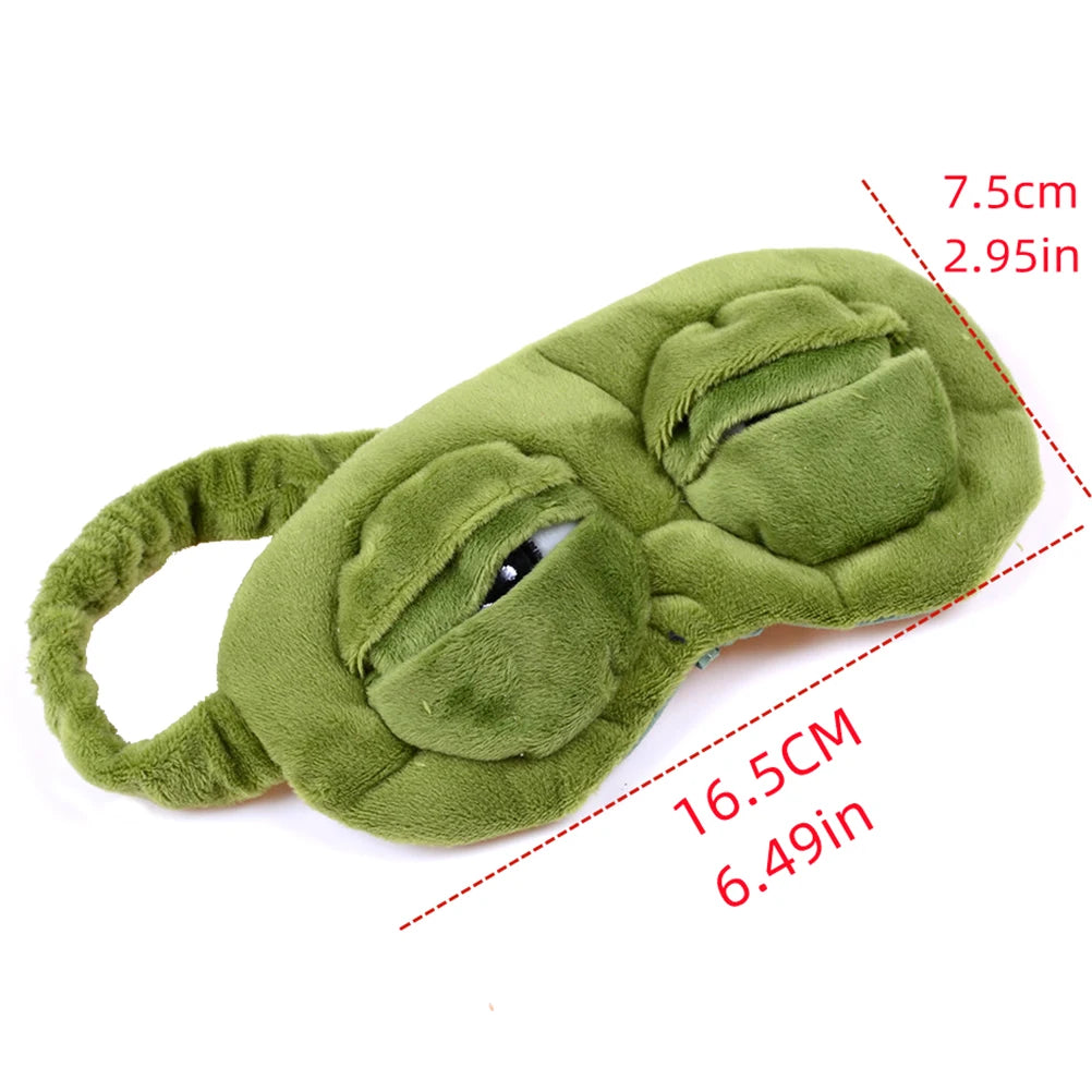 3D Sad Frog Sleep Mask Natural Eye Travel Sun-blocking Soft Portable Qme 1 0