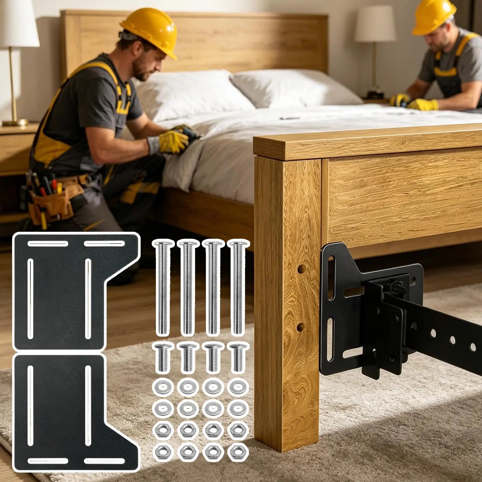 Universal Headboard Brackets 2 Heavy Duty Metal Adapter Hardware Bed Qme