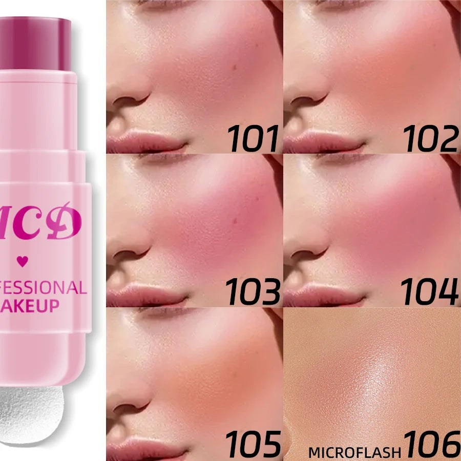 6Colors Makeup Blush Stick Lip Tinted Cooling Water Jelly Tint Qme