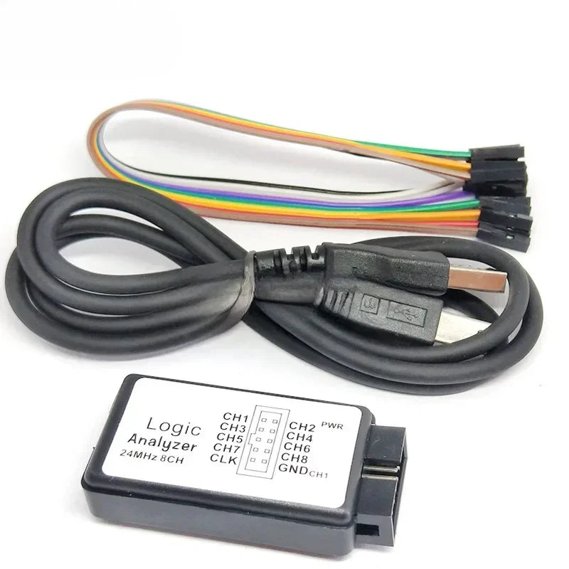 USB Logic Analyzer 8 Channels Can Gather at the Same Time for 24M 8CH Microcontroller ARM FPGA Signal Analyze and Debug Tool Qme