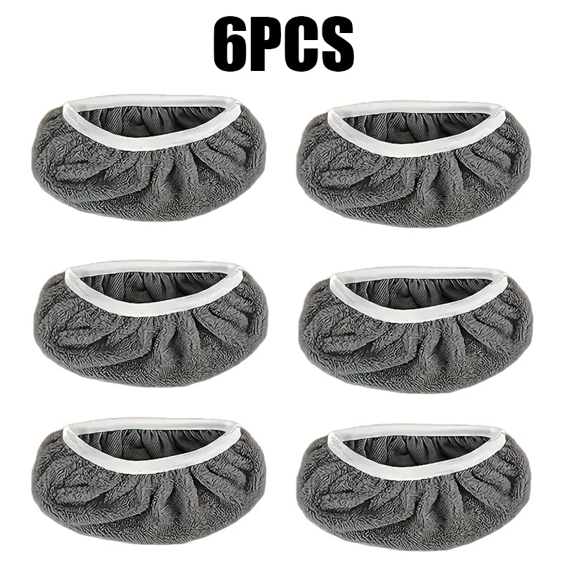 6pcs Super Absorbent Reusable Mop Mat - Microfiber Cleaning Cloth for Dry and Wet Floors, Compatible with Most Flat Mops Qme 6PCS 1