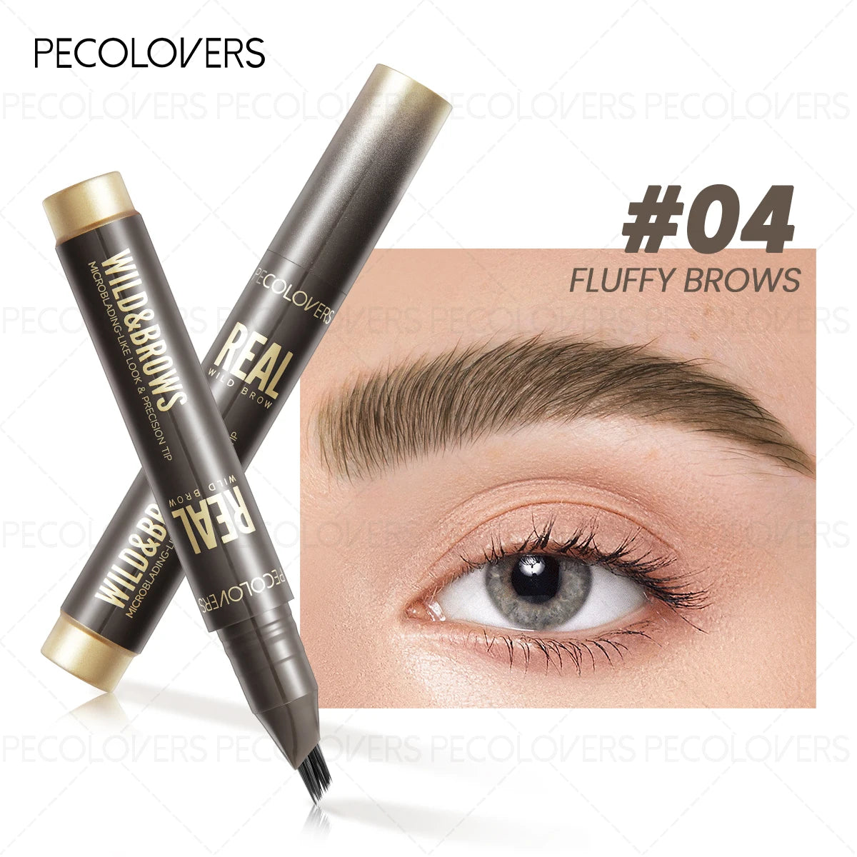 Fluffy Quick-dry Liquid Eyebrow Pen Natural Wild Look Brows Precise Qme 04