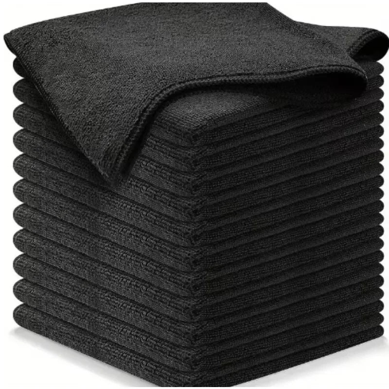 Ultrafine Fiber Black Cloths Household Rag Car Clean Polyester Cotton Quick Drying Duster Kitchen Towel Dish Cloth Scouring Pad Qme