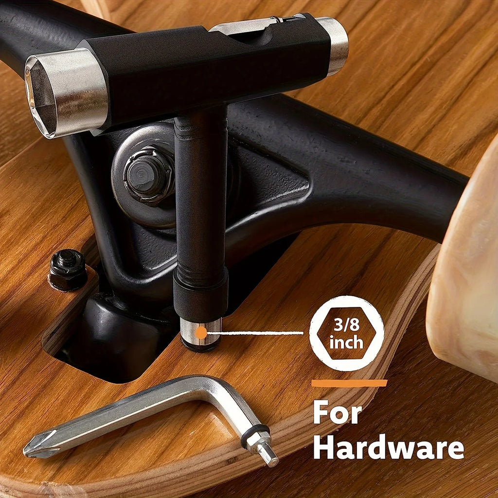 Skate T-Tool With Allen Wrench - Multi-functional Skateboard Tool Set Qme