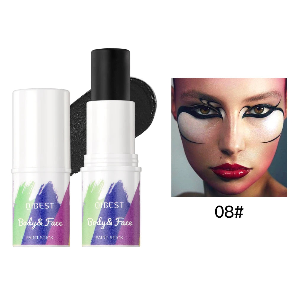 QIBEST Body Paint Stick Blendable Long-Lasting Colourful Eye Face Painting Sticks Pen Makeup Eyeliner Eyeshadow Cosmetics Qme 08