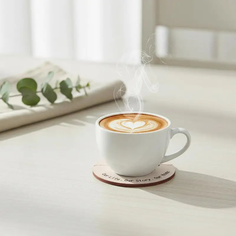 Natural Wooden Coasters For Drinks Set Of 6 Thick Absorbent Cup Pads With Storage Box For Coffee Wooden Table Protection Qme