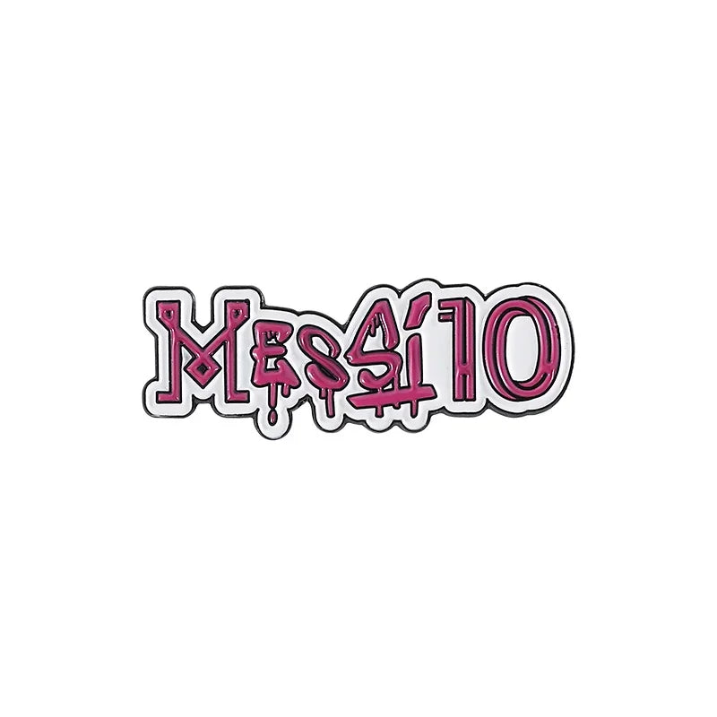 Football Star Surrounding Enamel Pins Letters Cr7 Football Club Messi 10 As Lapel Metal Badge Brooch Jewelry Gift In Wholesale Qme style 5