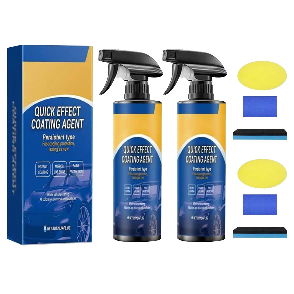 120ml Car Coating Spray High Protection Quick Effect Coating Agent Quickly Coat Car Wax for Vehicles Qme 2Pcs