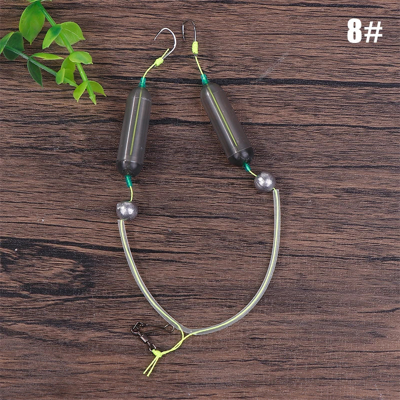 Carbon Steel Fishing Hook Double Bait Keeper Barbs Anti-separation Qme 8