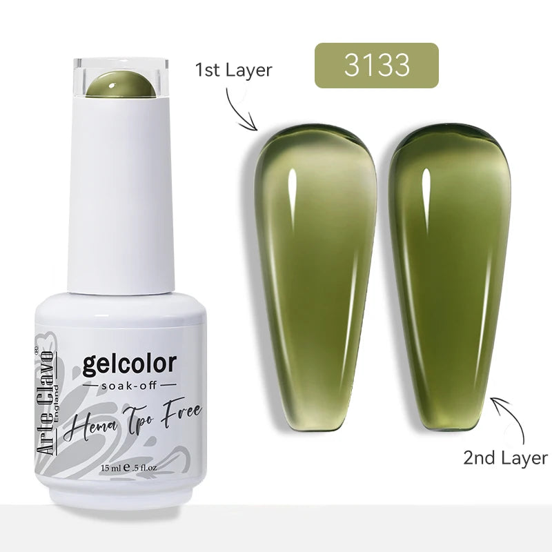 Arte Clavo Nail Gel Polish Spring Green Series Semi Permanent Varnish