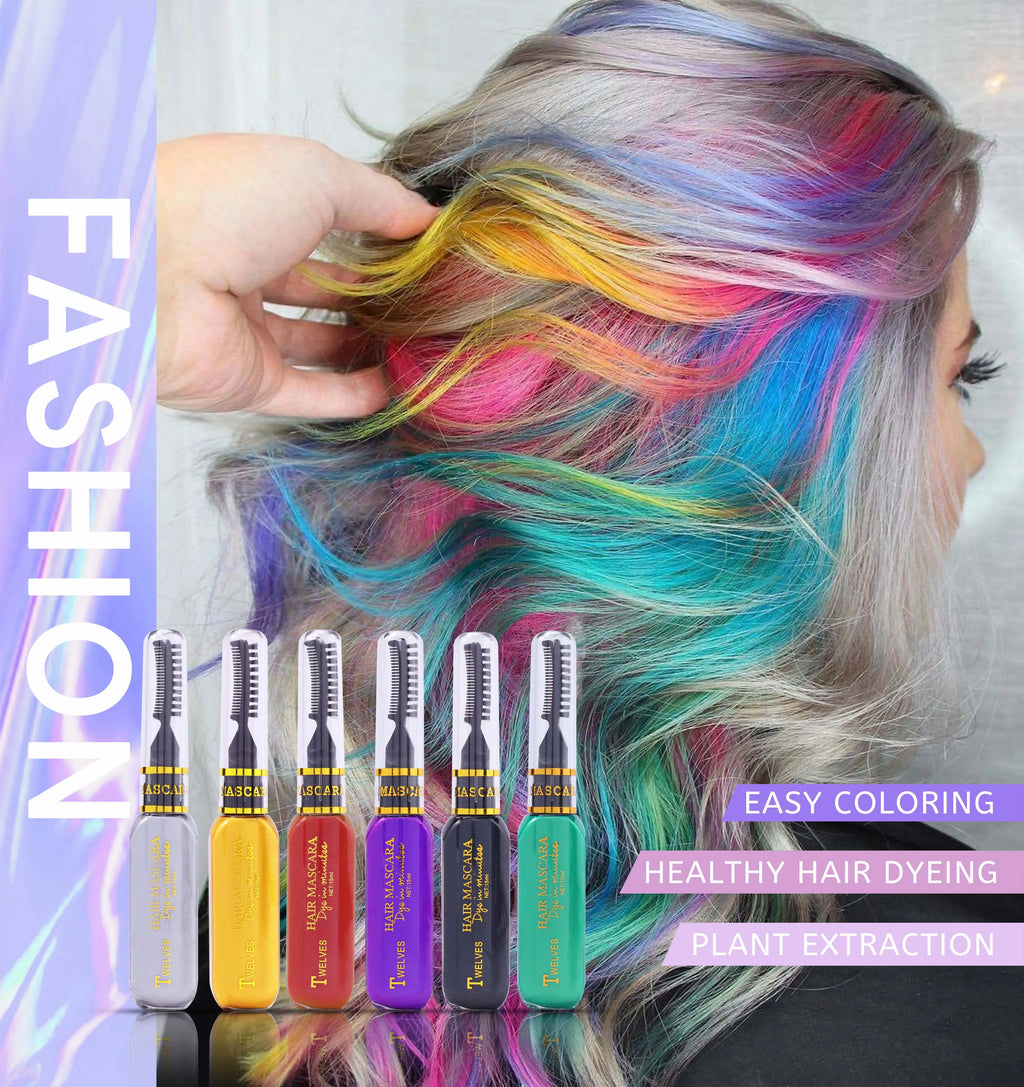 6 colors instant hair dye temporary hair makeup product rainbow hair makeup paste suitable for Halloween festivala Qme