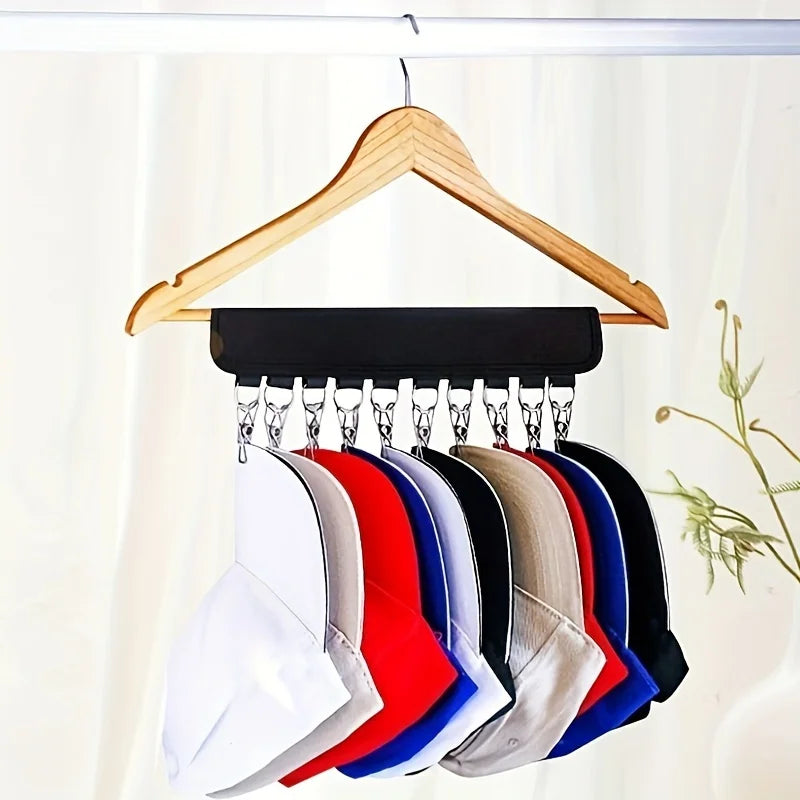 1 Multifunctional Velcro Clothes Clip Foldable Home Storage Rack Qme