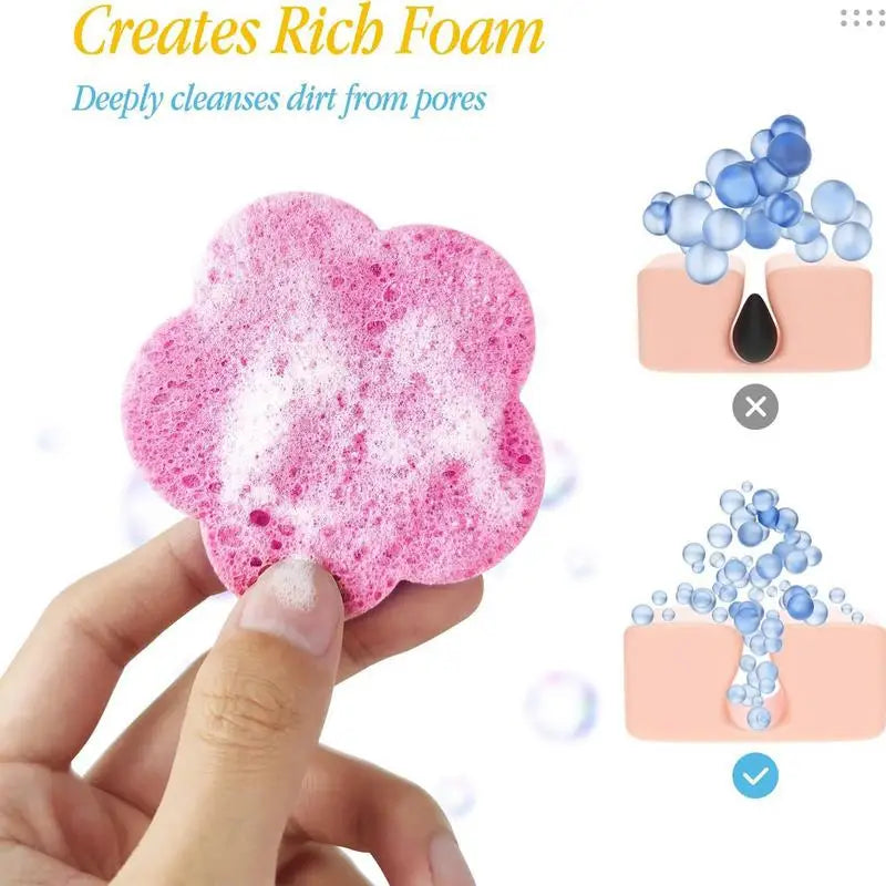 30pcs Face Cleansing Pads Makeup Removal Cotton Pad Cleansing Facial Pad Face Towel Washable Cotton Pads (Color Random) Qme