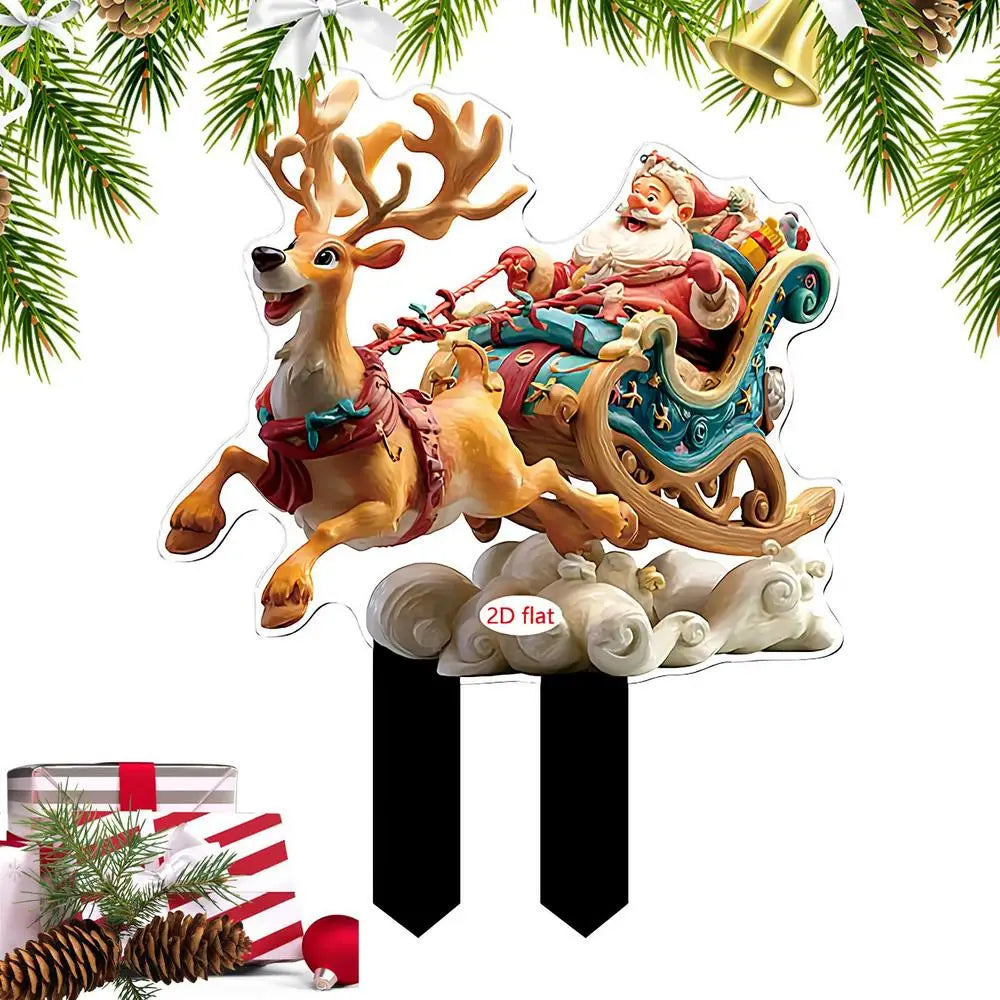 Christmas Yard Stake Decoration Decorative Garden Stakes Decor 2D Qme SCD754 China Mainland