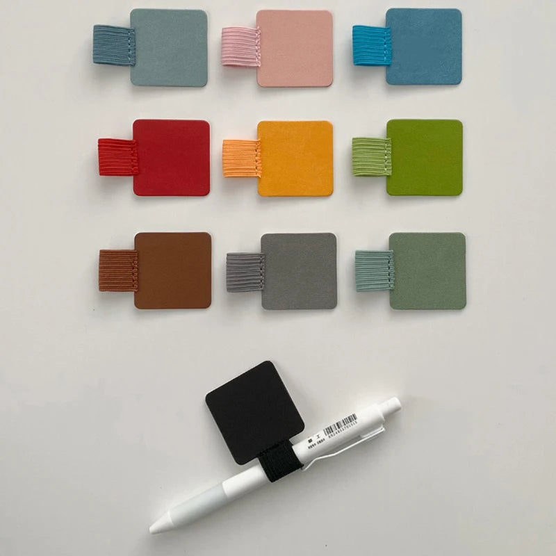 Pen Loops Pencil Holders Self-adhesive PU Leather Pad Stylus Books Qme