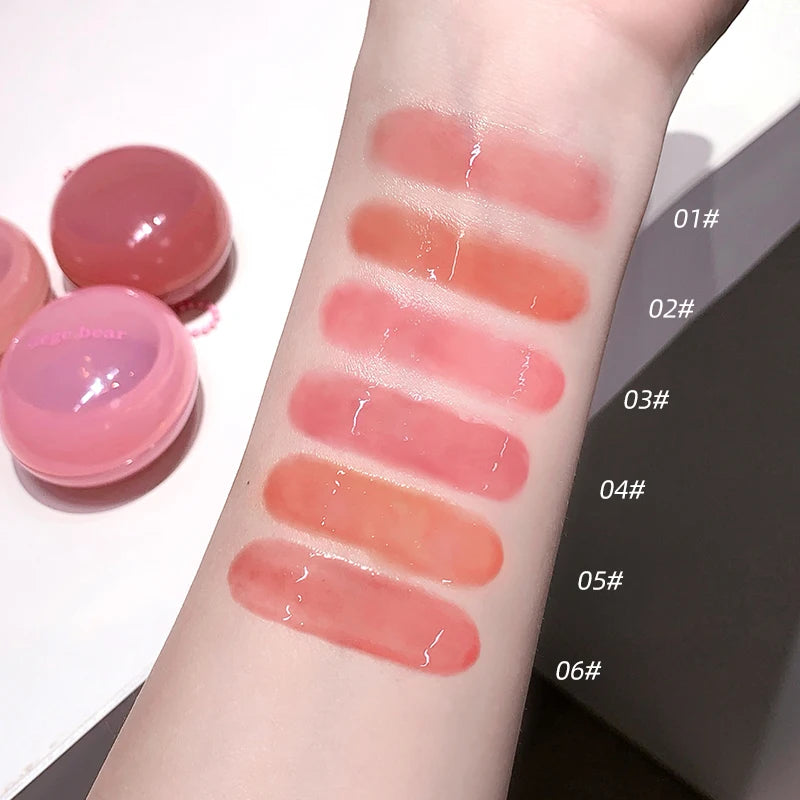 Gege Bear Dual-use Lip Jelly Glaze Blush Moisturizing Jam Gloss Honey Qme