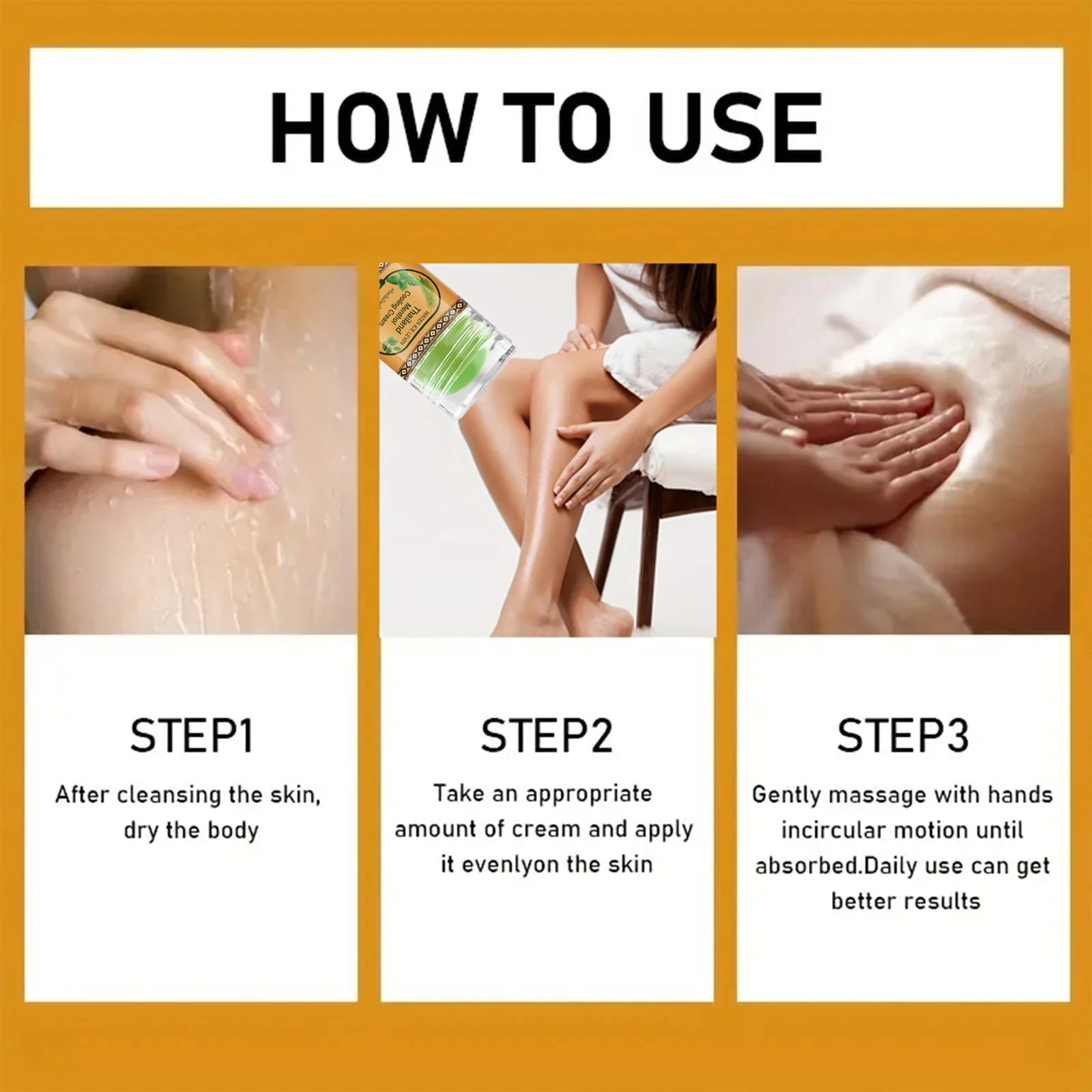 Menthol Cooling Body Lotion, Thailand Refreshing Moisturizing Skin Care Qme