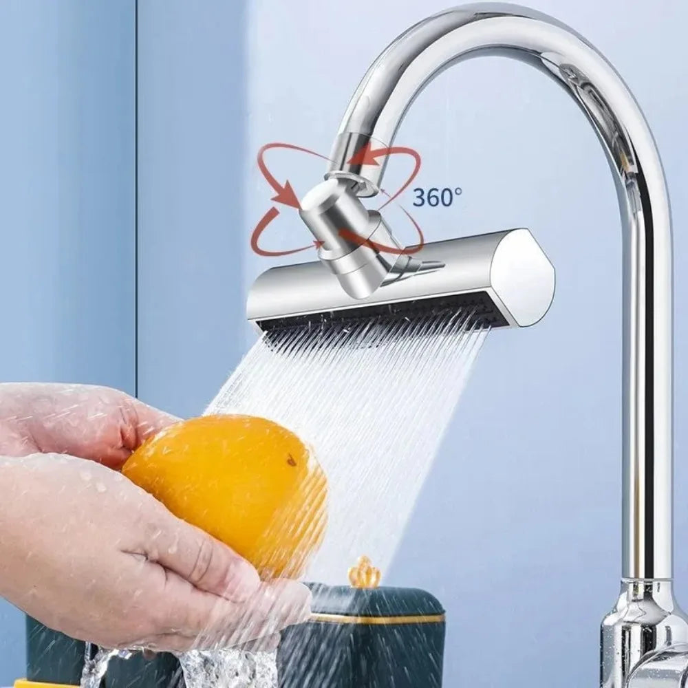 3 Gear Waterfall Kitchen Faucet Universal Splash Proof Extension Saving Nozzle 360 ° Rotating Bubbler Boosting Extended Faucet Qme
