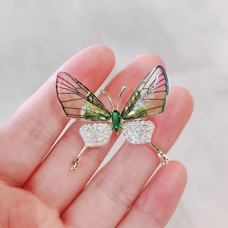 Butterfly Brooch Insect Corsage Women's Accessory Acrylic Transparent Wings High-grade Clothing Pin Qme