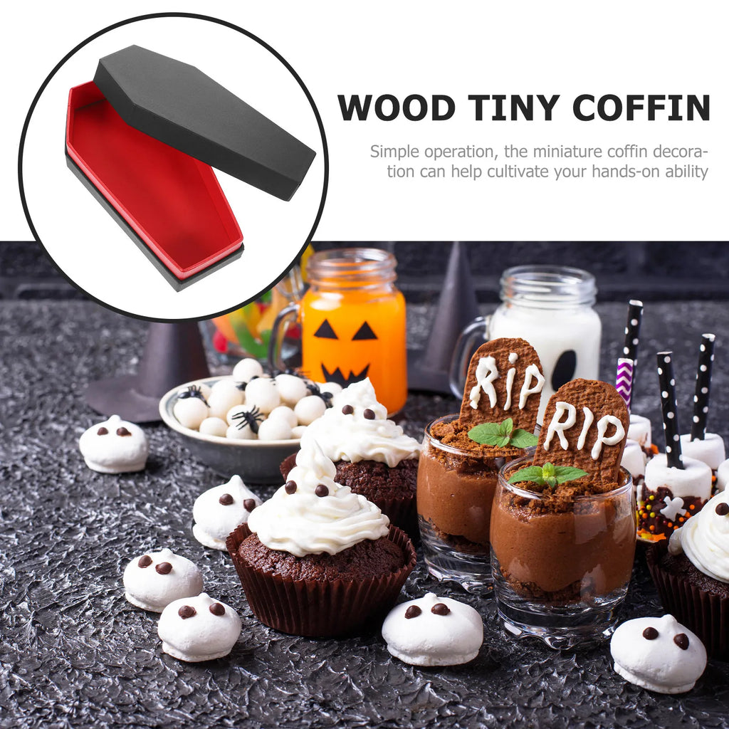 Halloween Coffin Gift Box Gothic Jewelry Storage Box Small Mini Coffin Shaped Organizer for Rings Earrings Necklaces Bracelets Qme