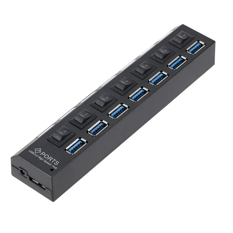 1pcs7-Port USB 3.0 Hub - High-Speed Data Transfer, Expand Ports Effortlessly, Plug & Play for Computers & Devices Qme