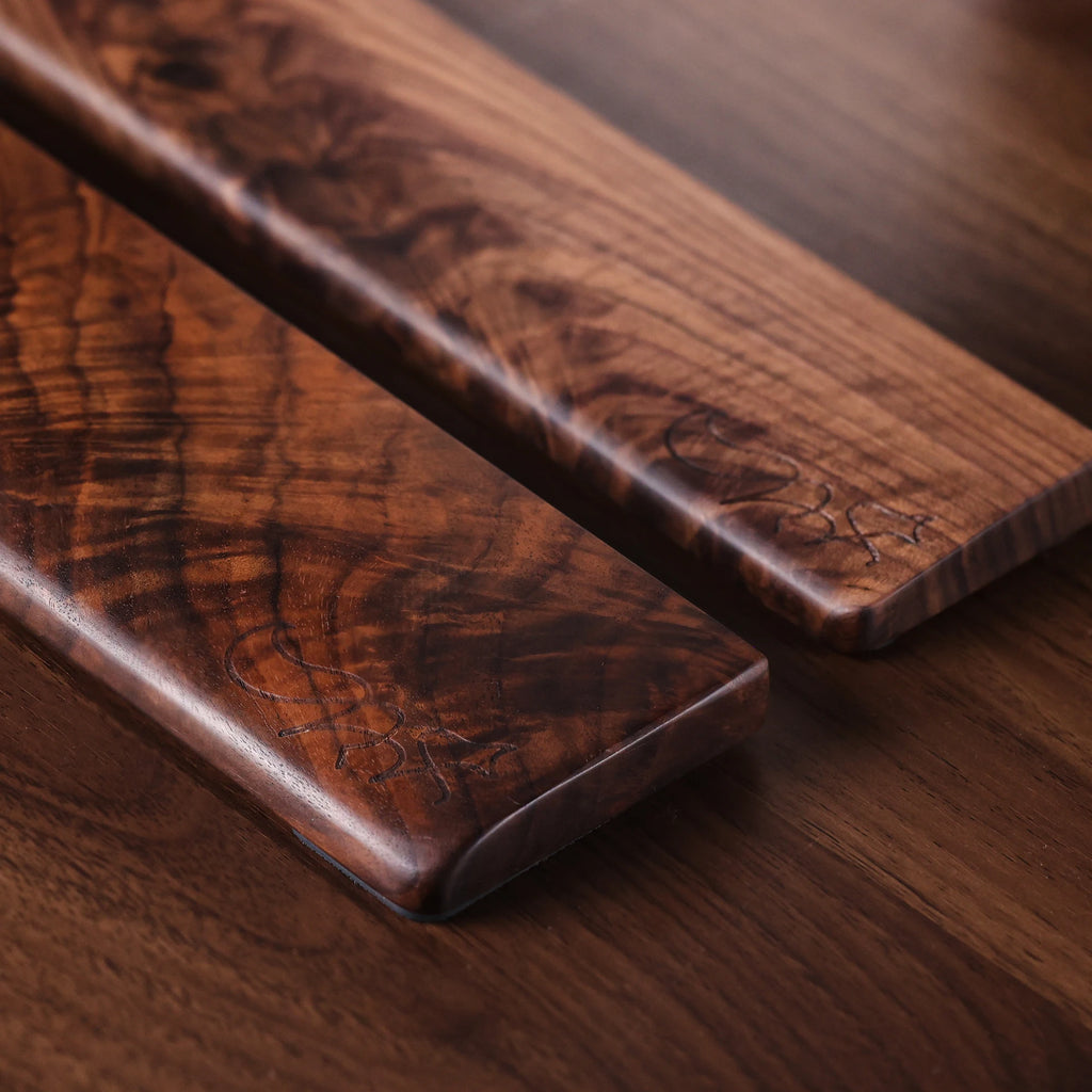 Chosfox 40 layout Black Walnut Wood Palm Wrist Rest Walnut Solid Pad Wrist Support Anti-Slip Base Mechanical Keyboard Wrist Rest Qme