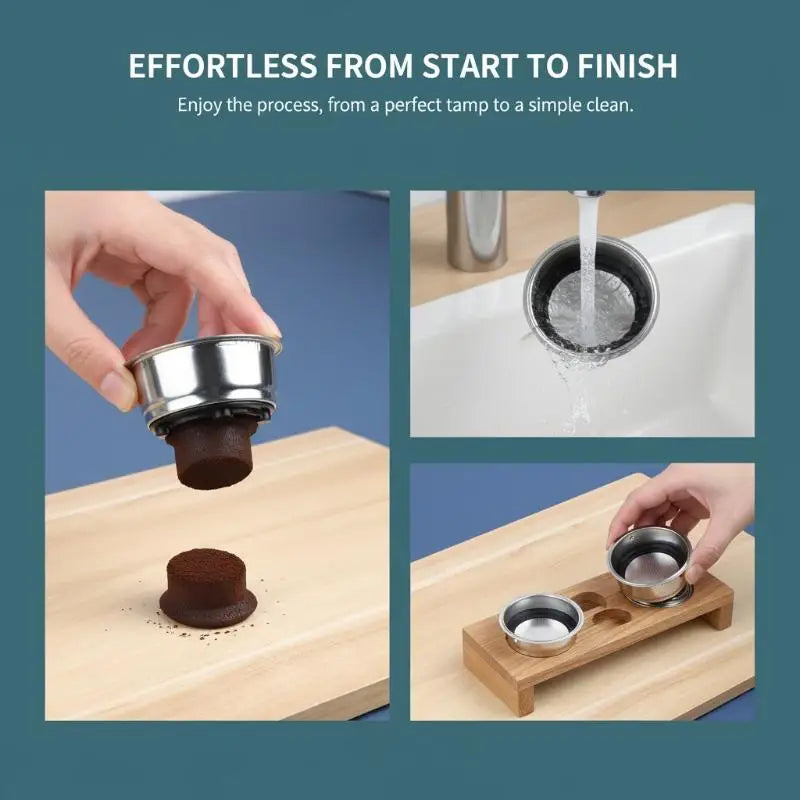 1 2 Cup Coffee Filter Basket 304 Stainless Steel Portafilter Espresso Qme