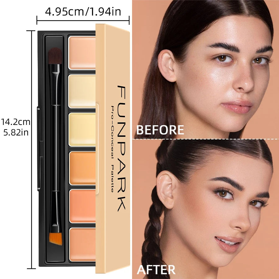 6-color Concealer Blush Palette Cream Matte Highight Contour Makeup Qme 602