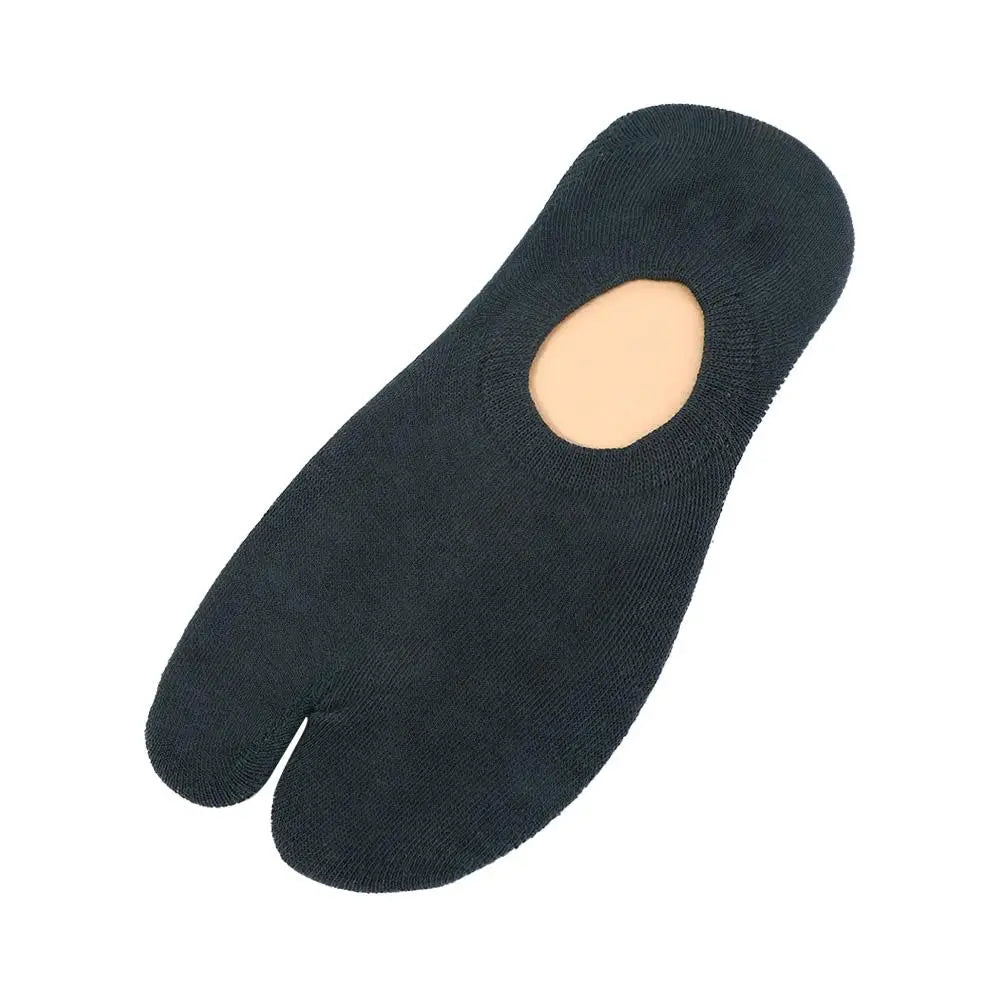 Simple Soft Japanese Women Summer Men Split Toe Socks Short Tube Two Qme green One Size