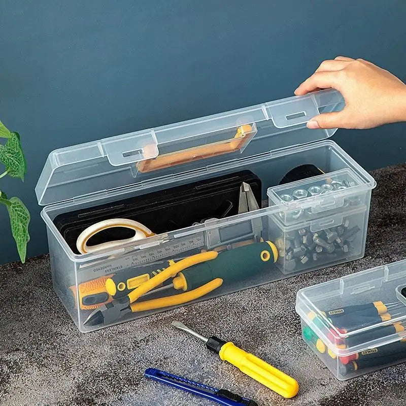Multipurpose Tool Organizer 7 Portable Transparent Box Removable Qme