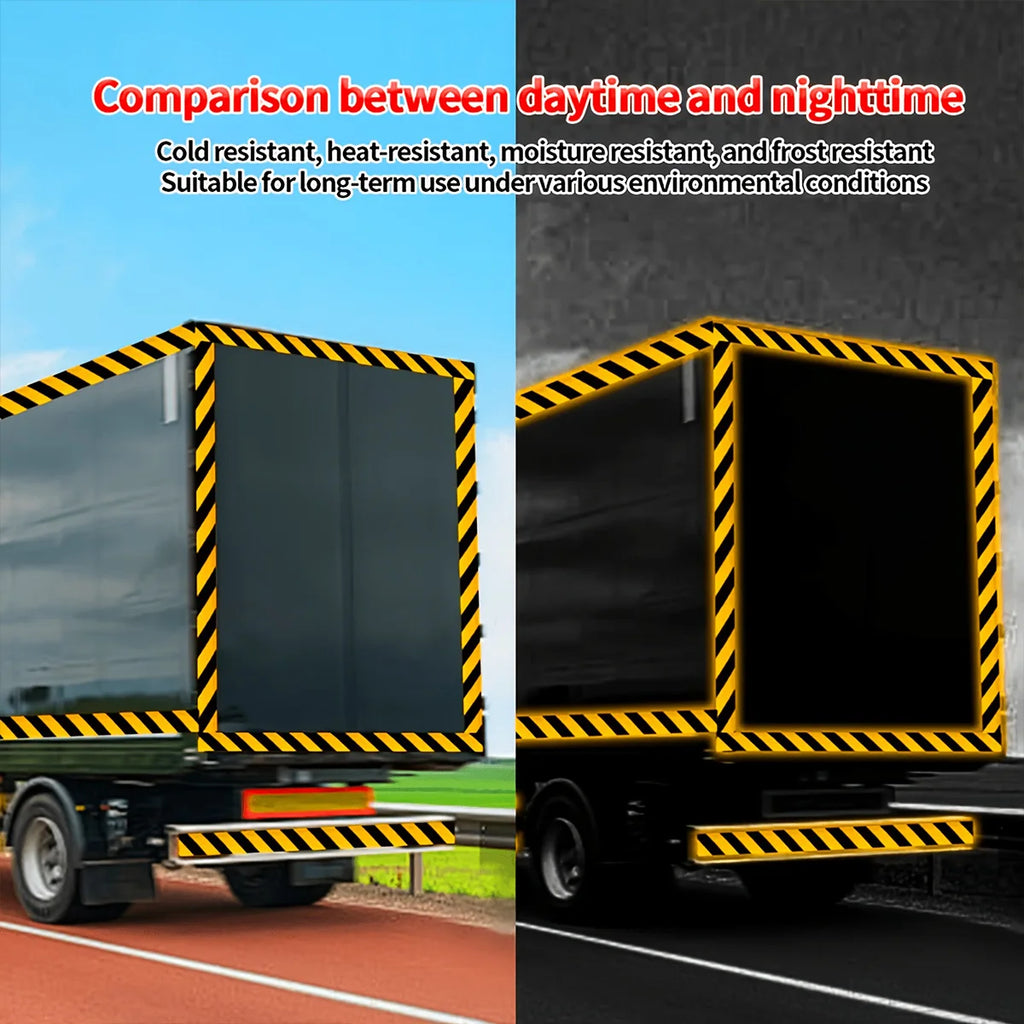 Reflective Safety Warning Tape Self-Adhesive Waterproof Diagonal Night Safety Anti-Collision Strip Trucks Trailers Bicycle Qme