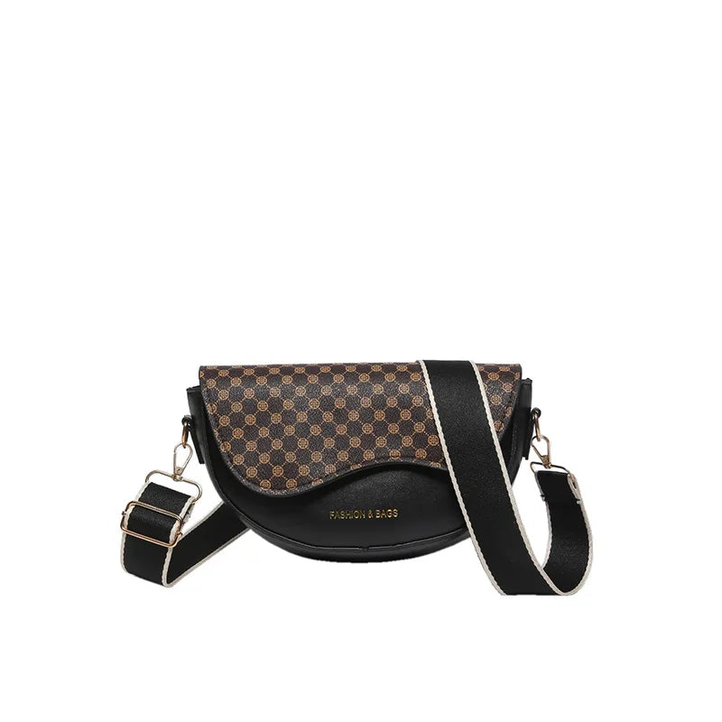 Boho Leopard Print Crossbody Bag Women Summer 2026 Trendy Wide Strap Qme
