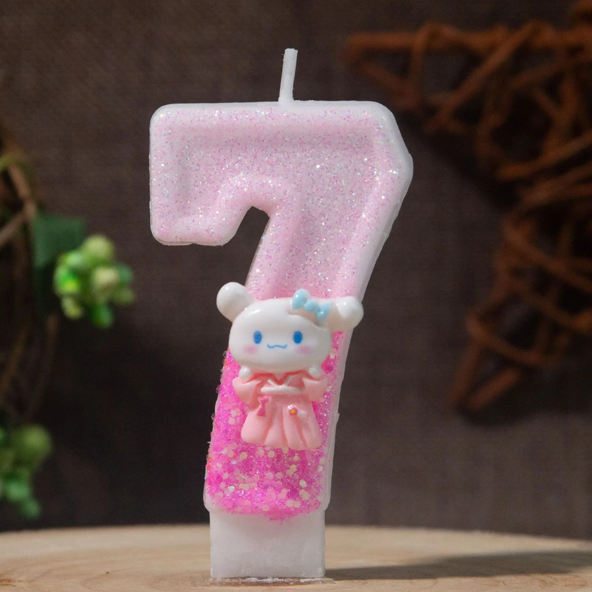 Cinnamon Dog 0-9 Numbered Birthday Candles Pink Cartoon Cake Topper Decorations Student Birthday Party Supplies Qme 7