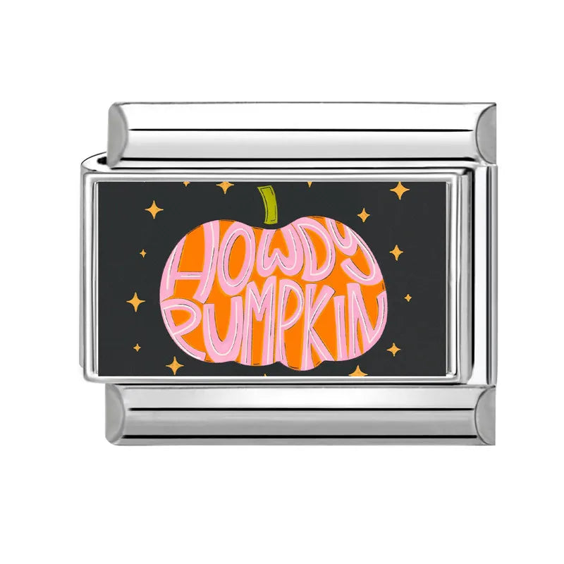 New 2025 Halloween Skull Hands Pumpkin Cats Ghost Italian Charms Links Beads Fit 9mm Stainless Steel Modular Bracelet Jewelry Qme Style 11