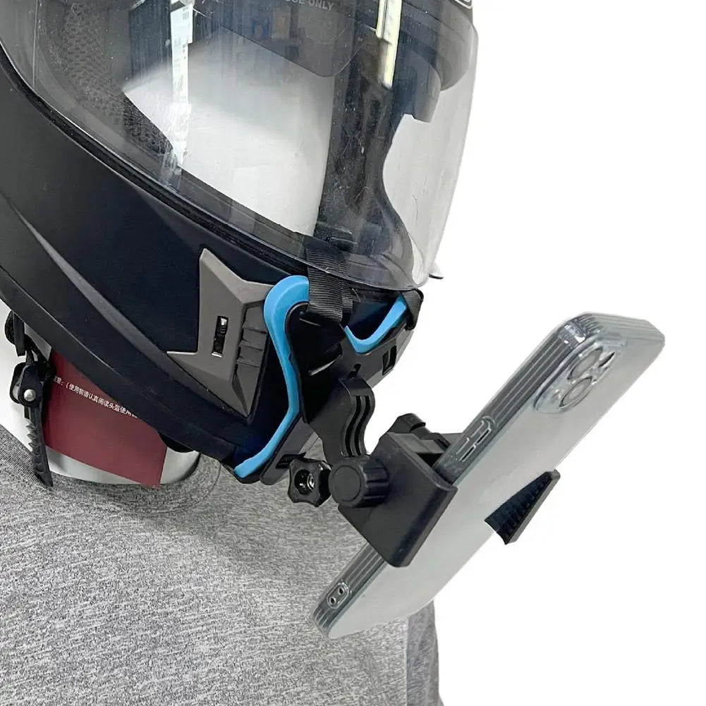 Motorcycle Helmet Chin Strap Mount Holder With Phone Clip For GoPro 11 10 9 Action Camera Full Face Mobile Phone Holder Qme