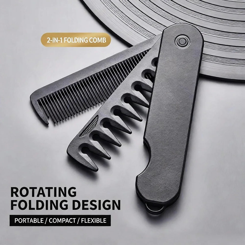 Multifuncional Portable Folding Pocket Combs Wide Tooth Oil Head Comb Qme
