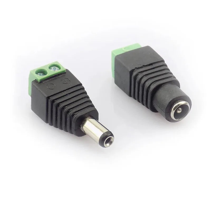 10PCS DC Power Plug/Socket 005/022B Male Female Connector 5.5-2.1/2.5/3mm Qme 5.5x2.5mm Male
