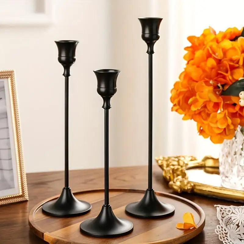Vintage Elegant Metal Aluminum 3 Tabletop Candle Holders Suitable Qme A4