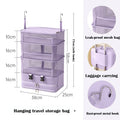 Portable Travel Hanging Organizers Multilayer Clothes Underwear Qme Purple 1Pc