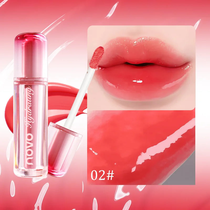 Watery Glassy Lip Gloss Glaze Mirror Shine Lipstick Hydrating Qme 02
