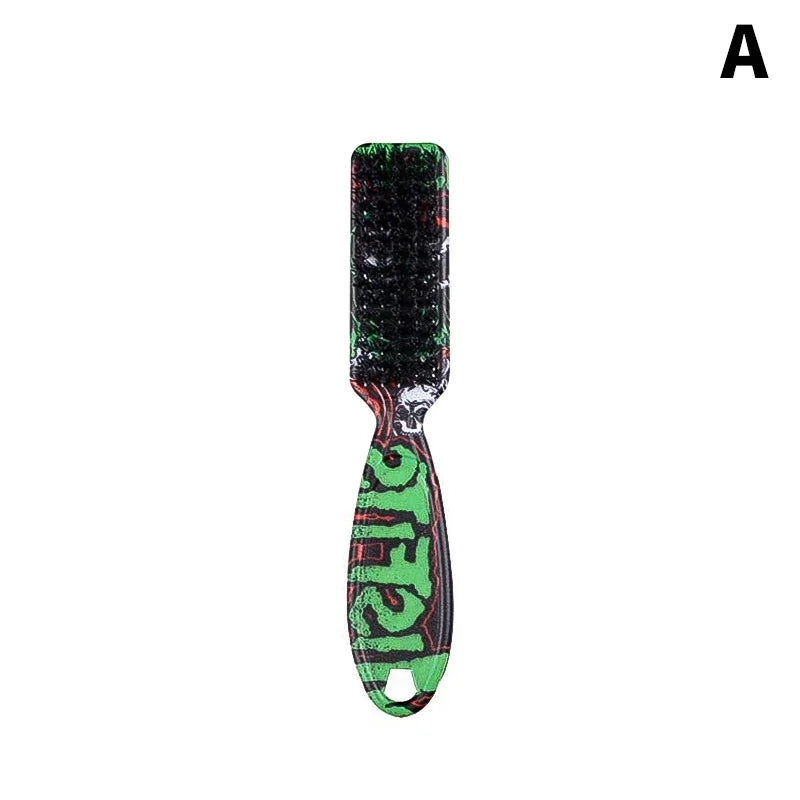 Double-sided Professional Barber Neck Dusting Horse Hair Brushes Oil Head Brush Face Mustache Salon Cleaning Hair Cutting Comb Qme A