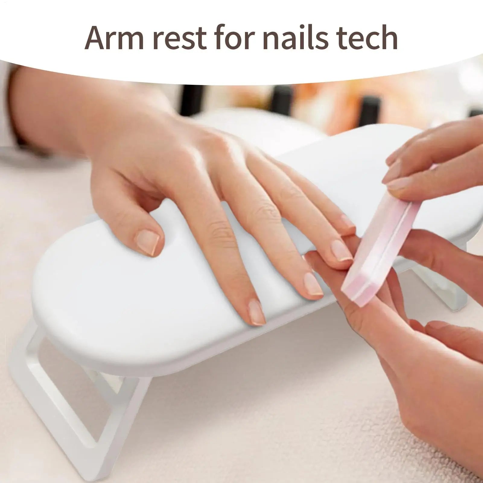 Arm Rest for Nails Tech Portable Salon Manicure Arm Cushion Non-Slip Foldable Hand Rest for Professionals Beginners Work Station Qme