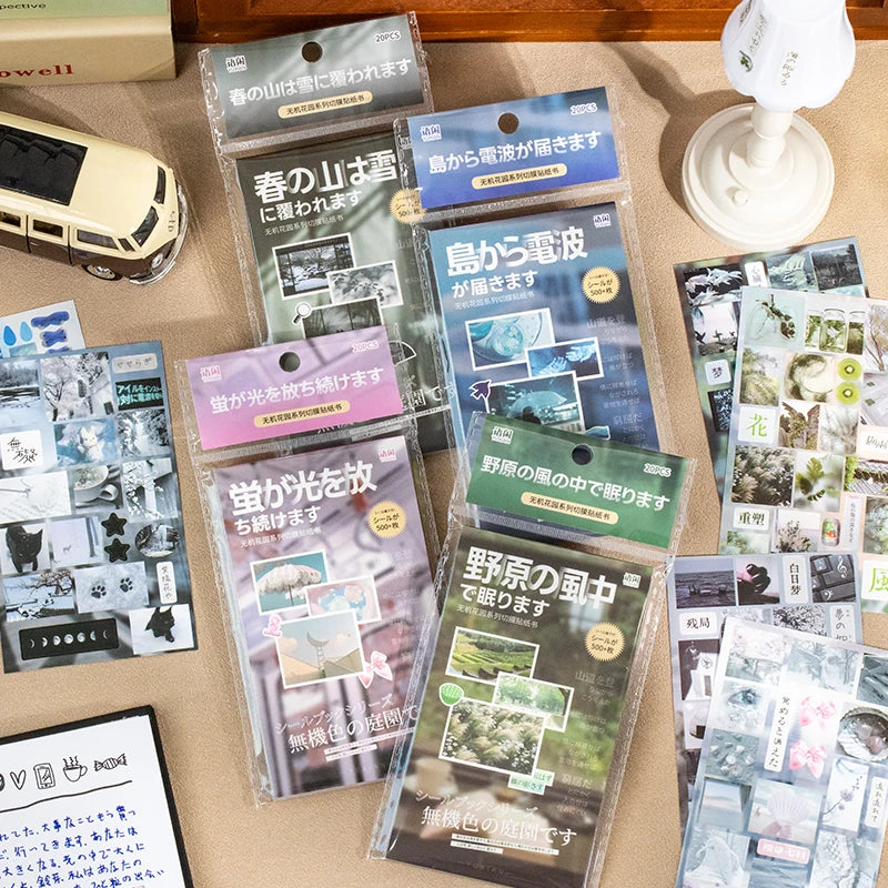 Sticker Pack 20Sheets/Bag Japanese Die-Cut Sticker Pack Handbook Stationery DIY Handmade & Scrapbook Diary Decorative Sticker Qme