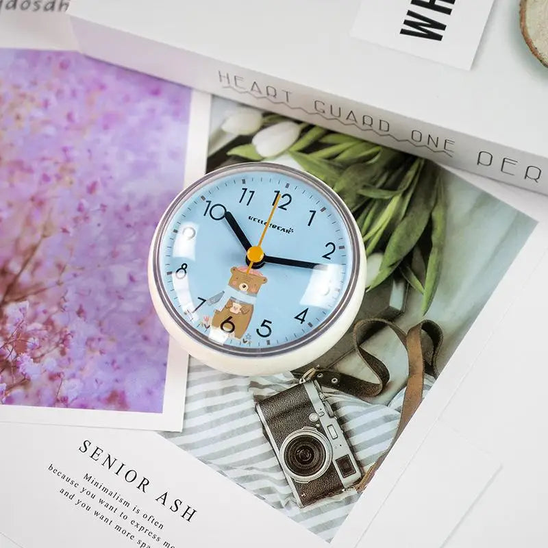 Kitchen Toilet Small Quartz Table Clock Mini Sucker Wall Bathroom Qme