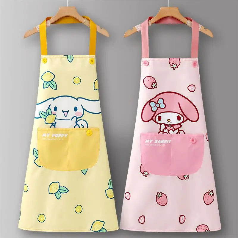 Hello Kitty Grease- and Water-Resistant Apron For Home Cooking and Stir-Frying Cooking Apron and Workwear Qme 6