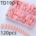 Pink French Almond Fake Nails Full Cover False Nail Tip for women French press on nails Wedding/daily reusable Qme TD190-C 120pcs
