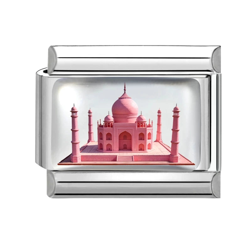 New2026 Hot Fashion Church Tower of Pisa Roman Colosseum Charm Italian Links Fit 9mm Bracelet Stainless Steel Making DIY Jewelry Qme Style 10