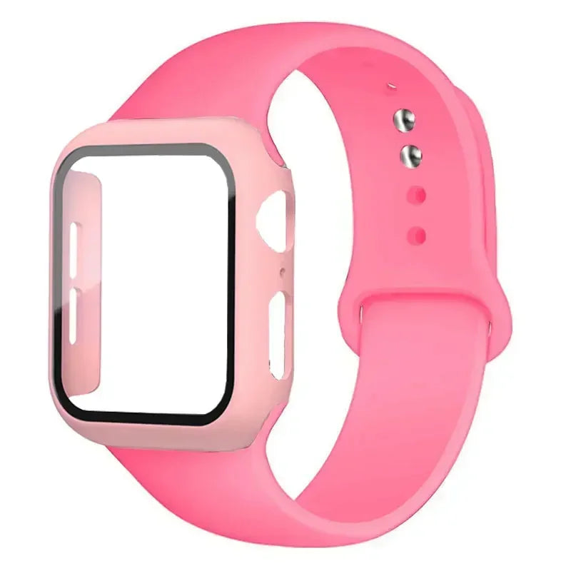 Glass+case+strap Apple Watch Band Screen Protectors IWatch Series 9 8